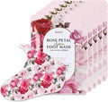 Rose Petal Satin Foot Mask (5pairs) - Korean Skin Care, Intensive Nourishing Socks, Rose Scented Foot Repair Masks