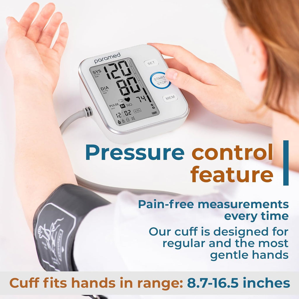 Blood Pressure Monitor - Bp Machine - Automatic Upper Arm Blood Pressure Cuff 8.7-16.5 inches - Large LCD Display 120