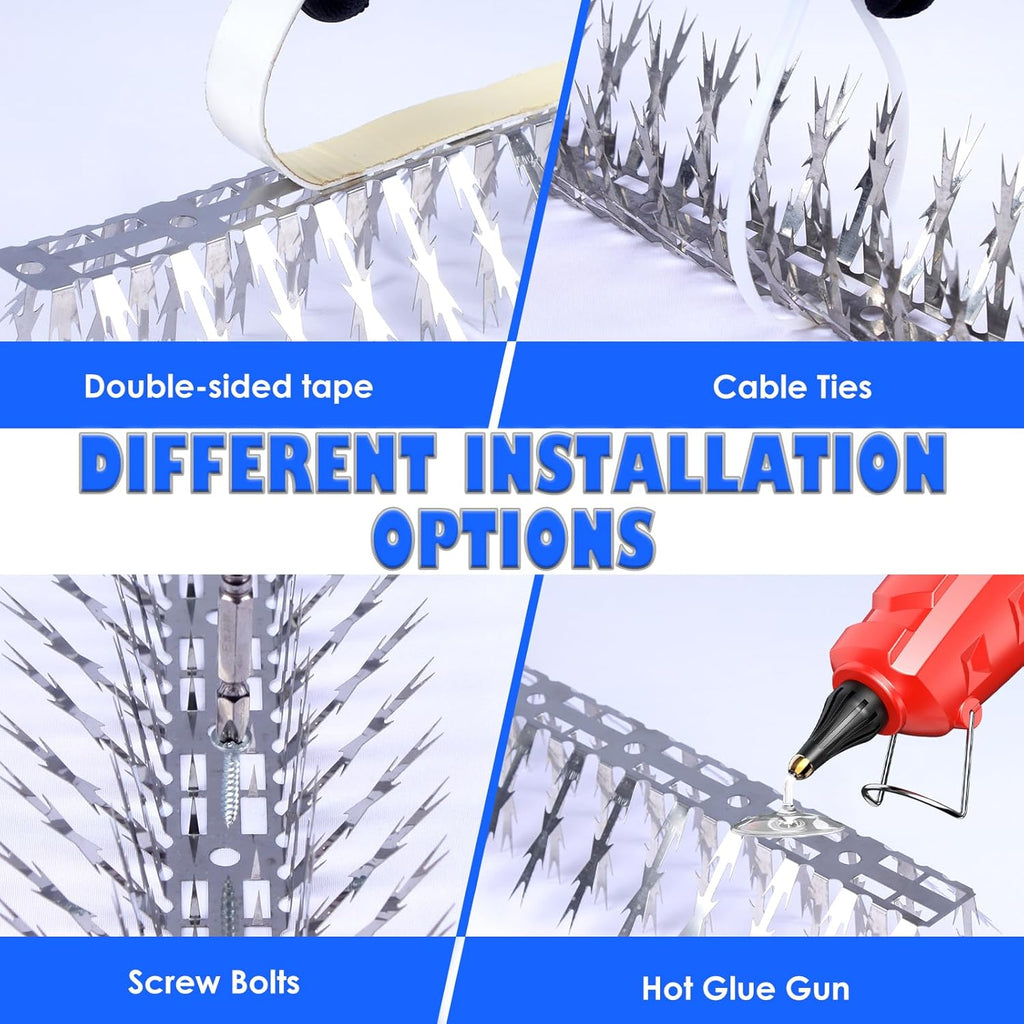 Bird Spikes for Outdoor – 5 FT Stainless Steel Pigeon Spikes to Help Keep Birds, Squirrels, and Woodpeckers Away –