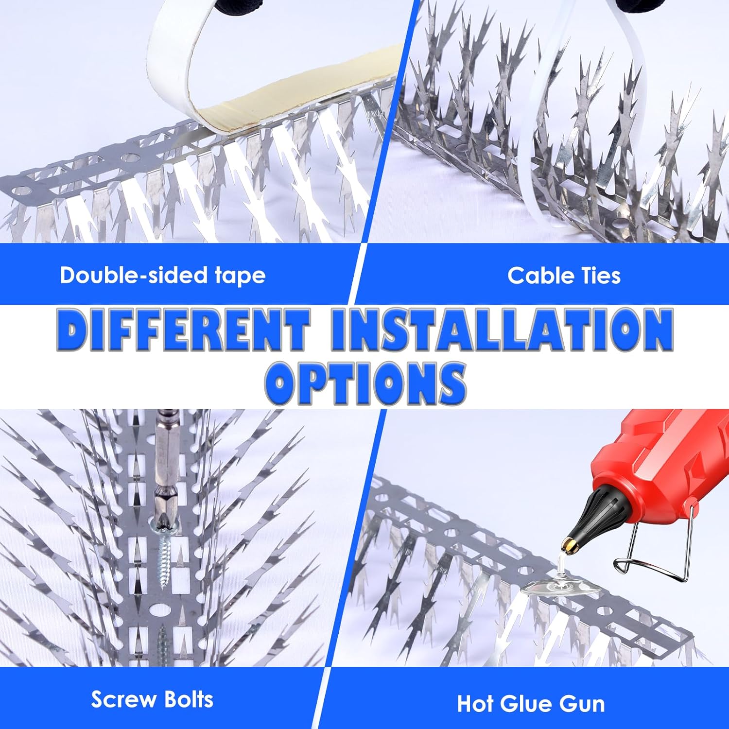 Bird Spikes for Outdoor – 5 FT Stainless Steel Pigeon Spikes to Help Keep Birds, Squirrels, and Woodpeckers Away –
