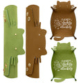 Cat Dice Trays 2PCS, Foldable Portable, Leather Brown and Green