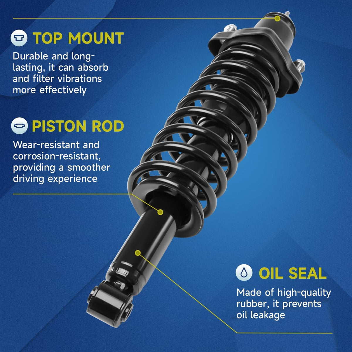 Vextone - Rear Struts Complete Assembly Fit for 2007-2010 Jeep Compass 4WD