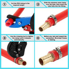 Tivorex PEX Crimping Tool Kit, Ratchet Pex Clamp Tool with Cinch & Removal