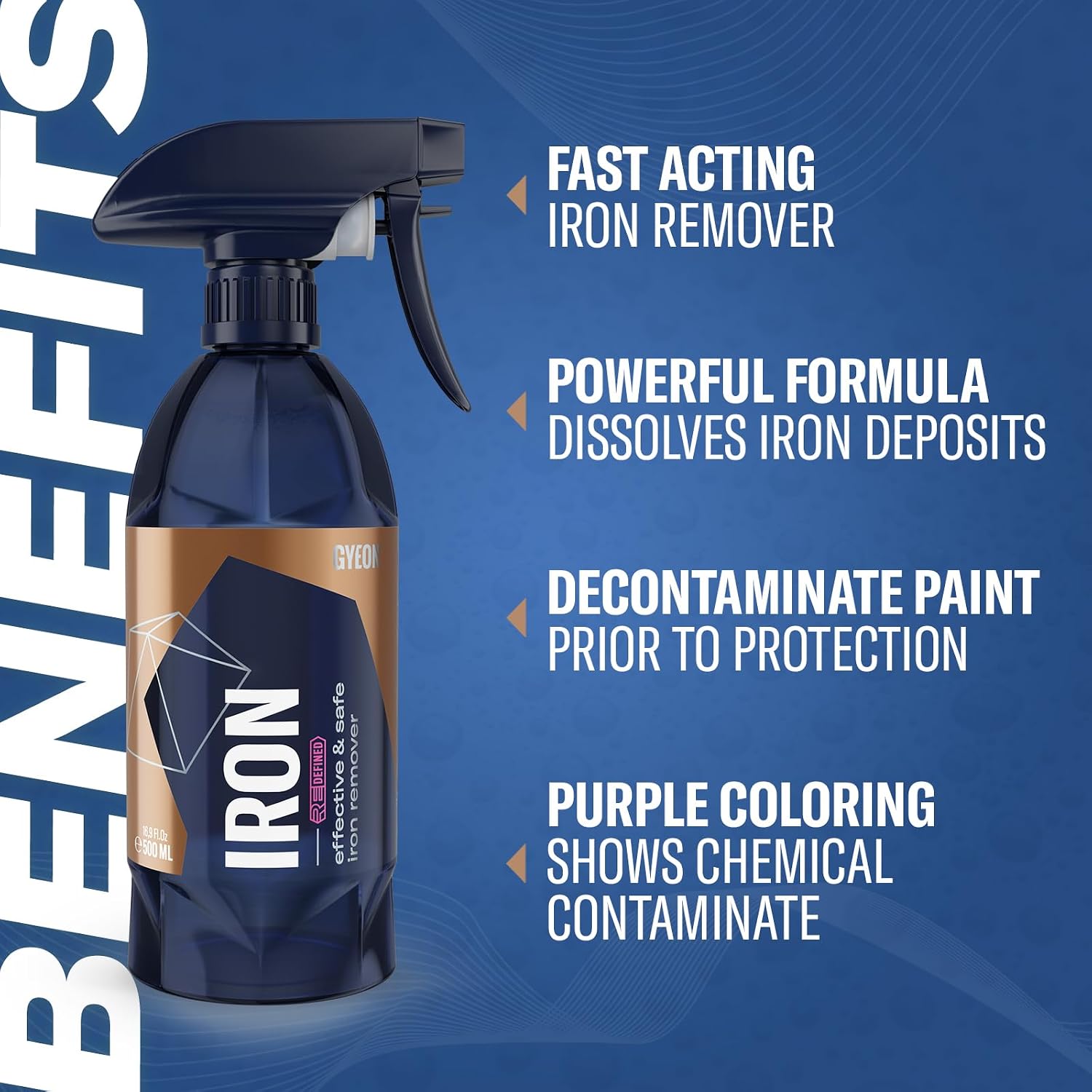 Iron Redefined Paint Cleaner and Fallout Remover Color-Change Formula | pH neutral iron remover turns purple on