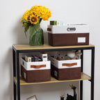 Foldable Storage Bins with Handles [3-Pack] Fabric Collapsible Storage Boxes Baskets Cubes Containers with Handles