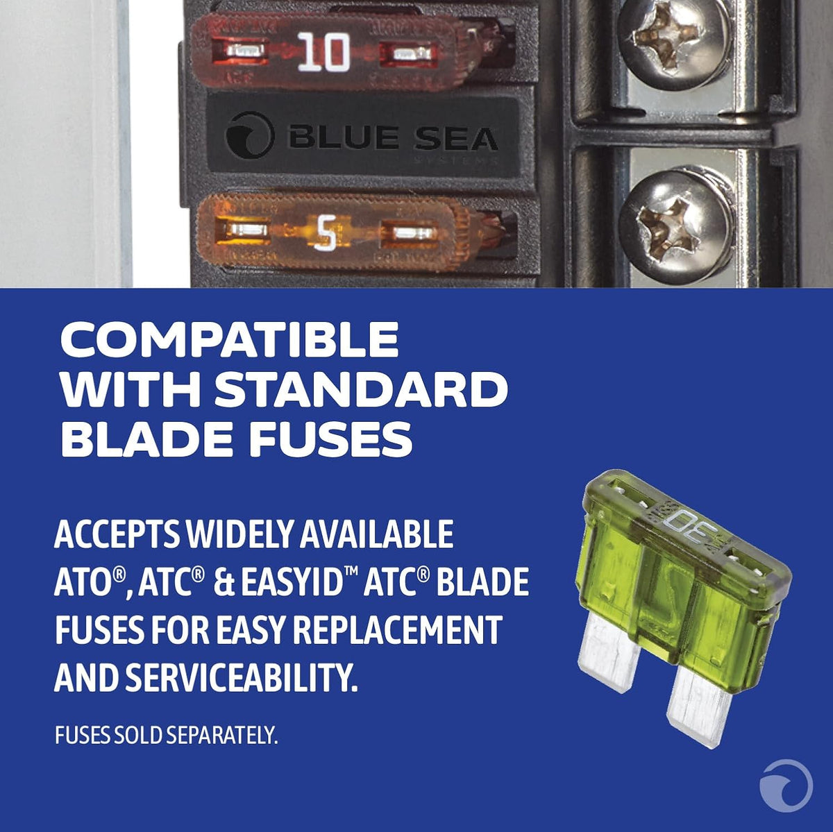 Blue Sea Systems ST Blade Compact Fuse Block, 4 Circuits
