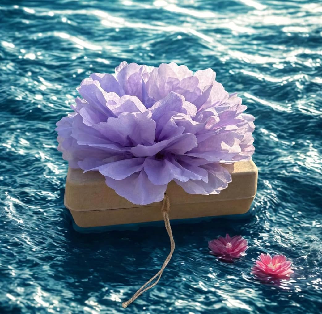 Cruise Approved Biodegradable Water Burial Urn, Lilac Flower, Large Adult