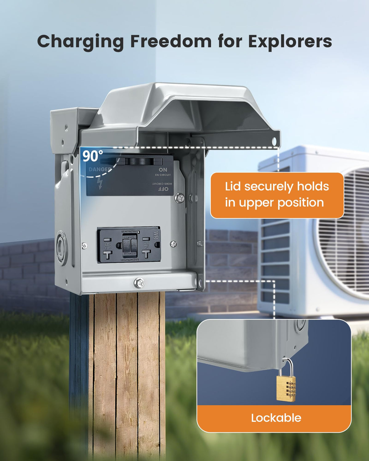SURAIELEC 60 Amp Non-Fused AC Disconnect Box, Pull-Out Switch