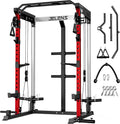 C21 Power Cage, 2000LBS Multi-Function Power Rack with Independent Dual Pulley System, All-in-One Squat Rack for