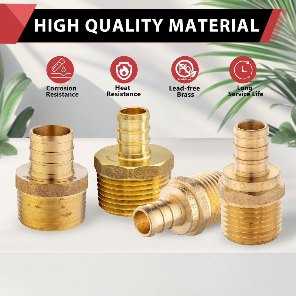 2-PACK EFIELD Pex Crimp Fitting,3/4" x 3/4"NPT Male Adapter(PEX1807021-2)