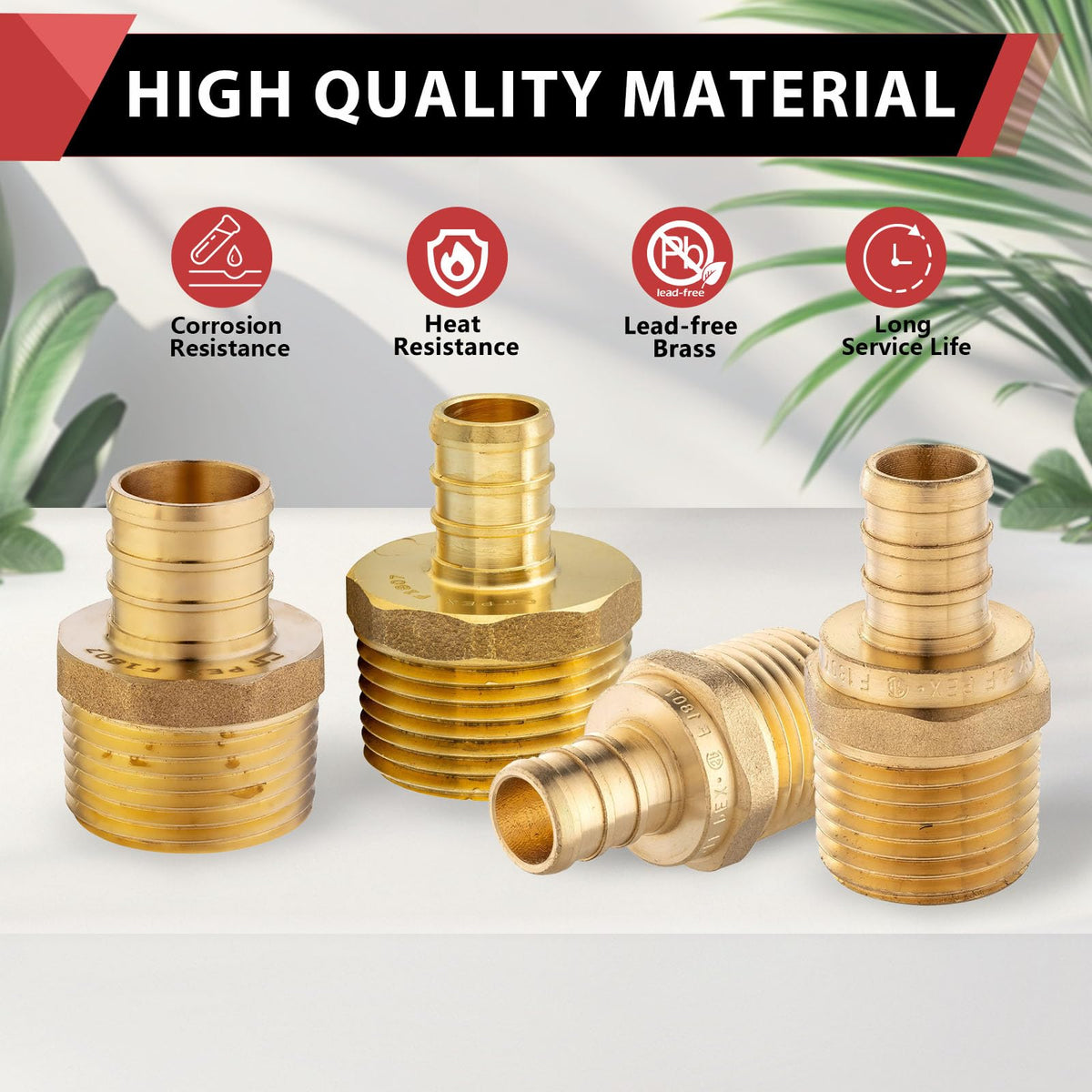 2-PACK EFIELD Pex Crimp Fitting,3/4" x 3/4"NPT Male Adapter(PEX1807021-2)