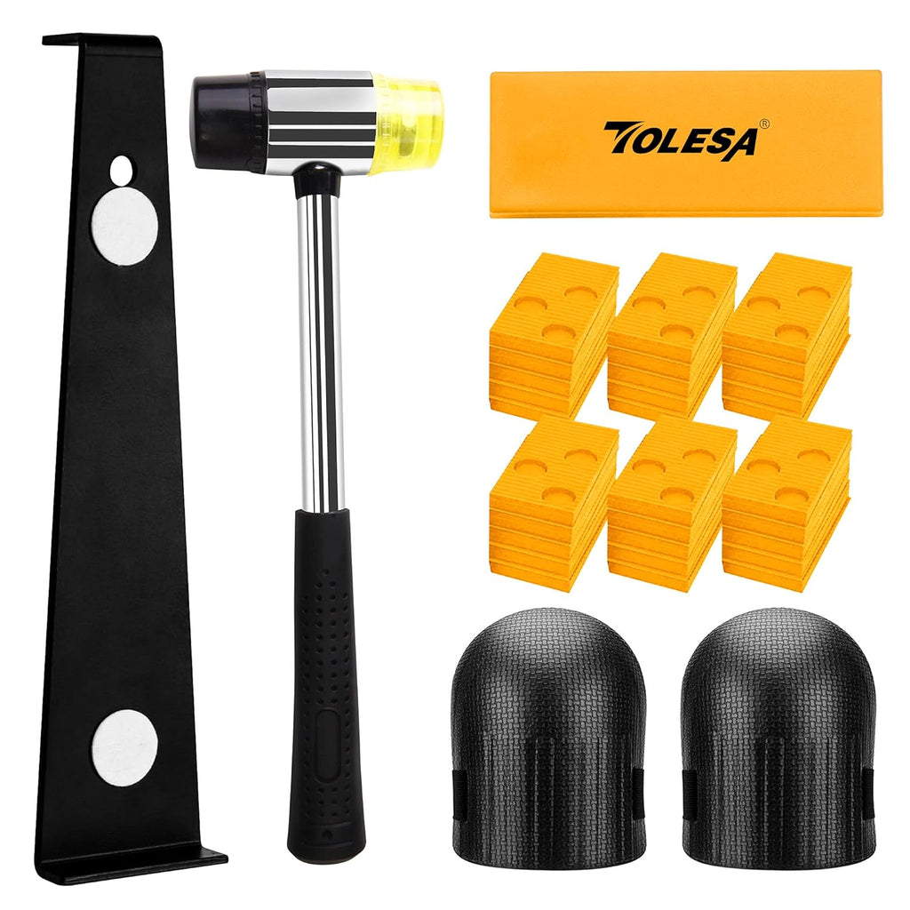 Laminate Wood Flooring Installation Kit Vinyl Flooring Tools with 30 Spacers, Heavy Duty Pull Bar, Durable Solid