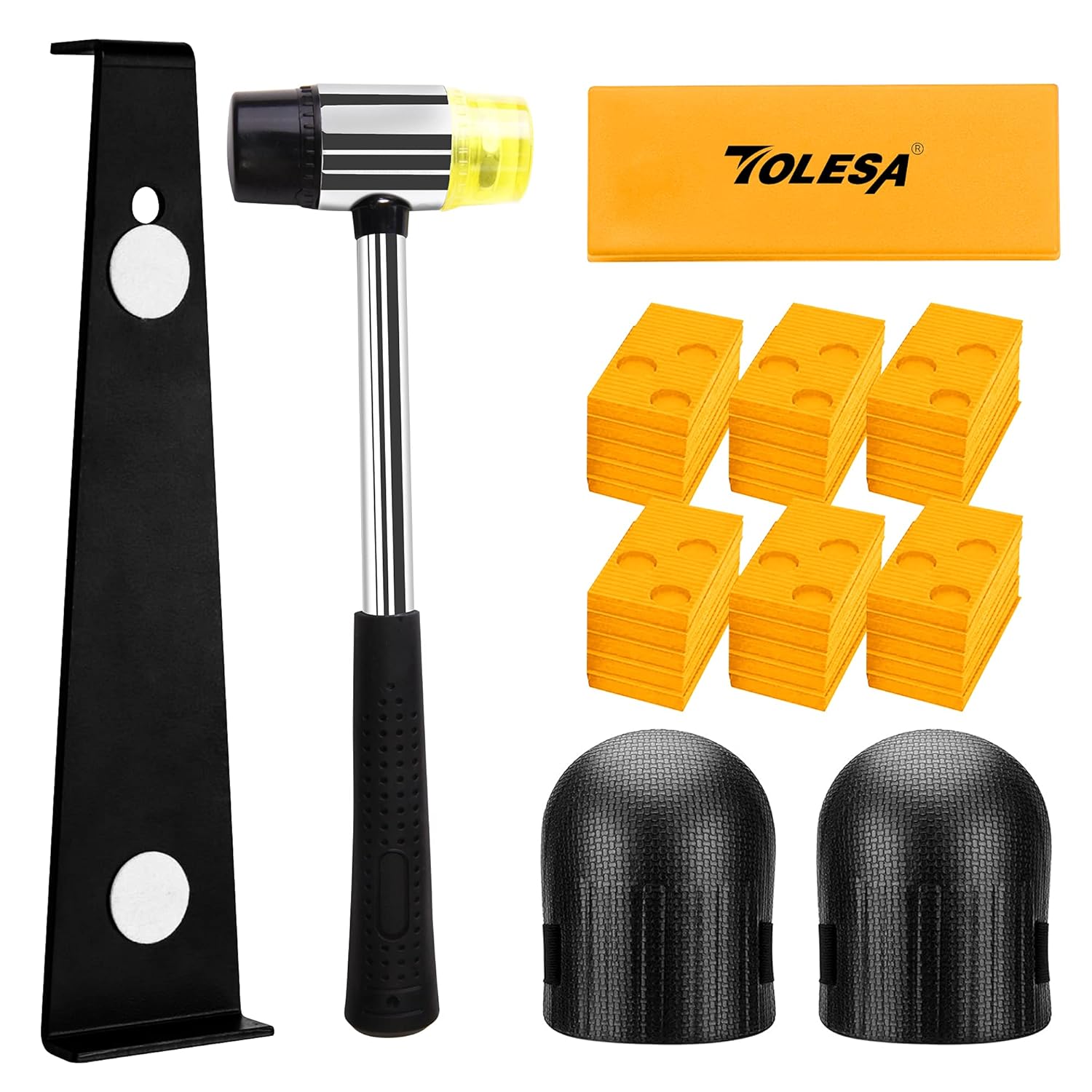 Laminate Wood Flooring Installation Kit Vinyl Flooring Tools with 30 Spacers, Heavy Duty Pull Bar, Durable Solid