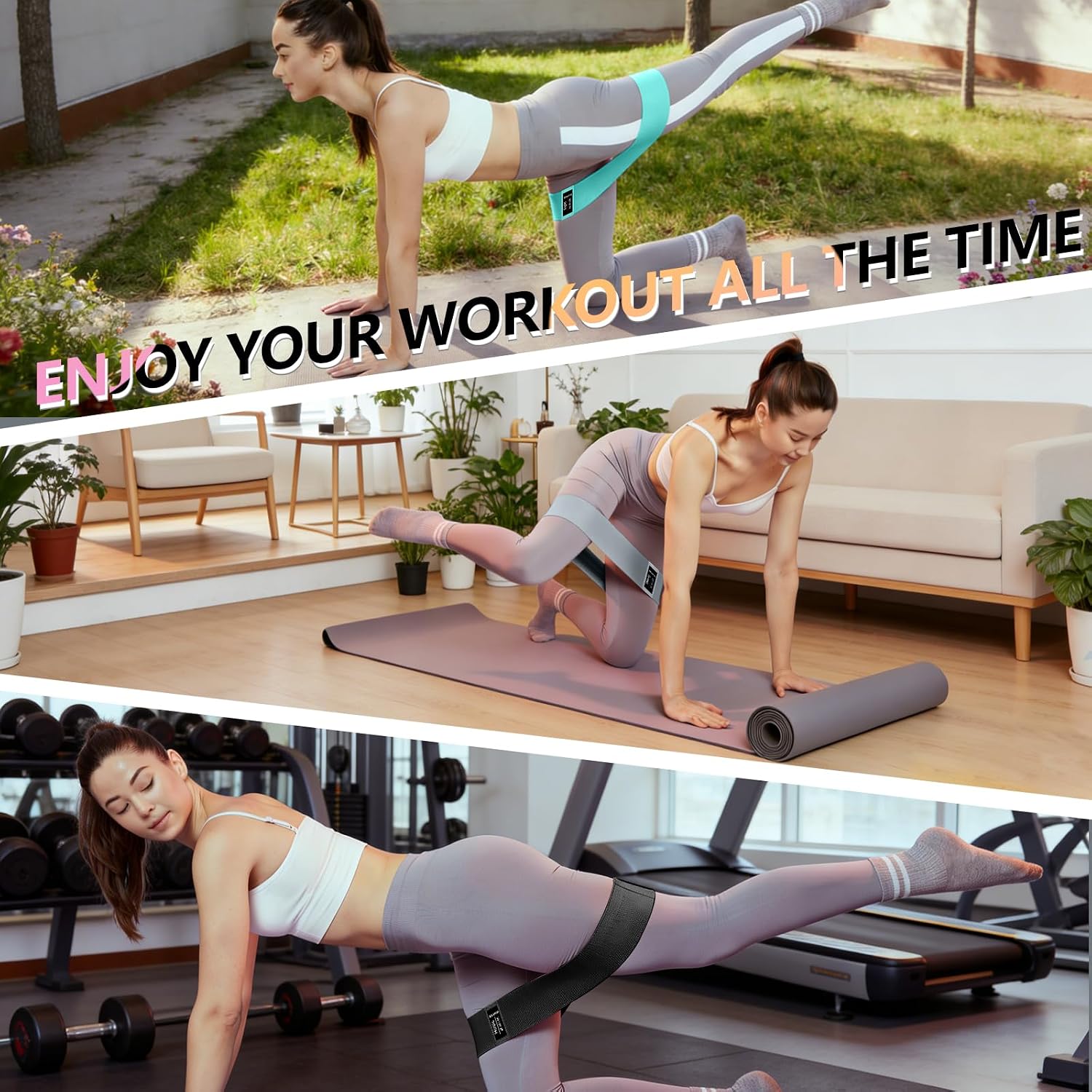 Resistance Bands for Working Out, 4 Levels Exercise Bands for Women & Men, Elastic Workout Band for Physical Therapy