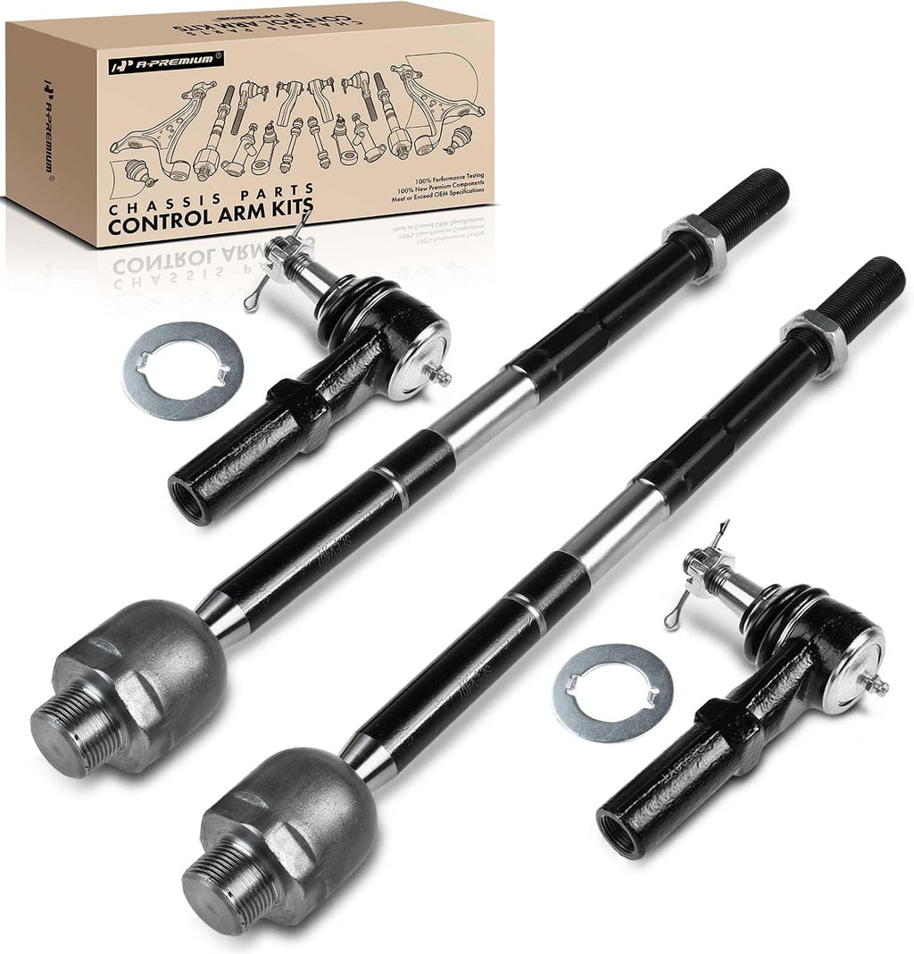 A-Premium Front Inner & Outer Tie Rod End Kit, Compatible with Dodge