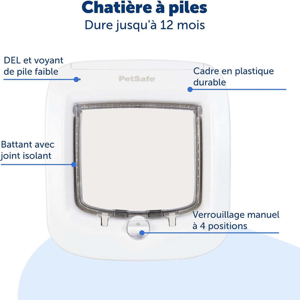 Microchip Cat Door, Interior/Exterior, Multi-Pet, 4-Way Lock