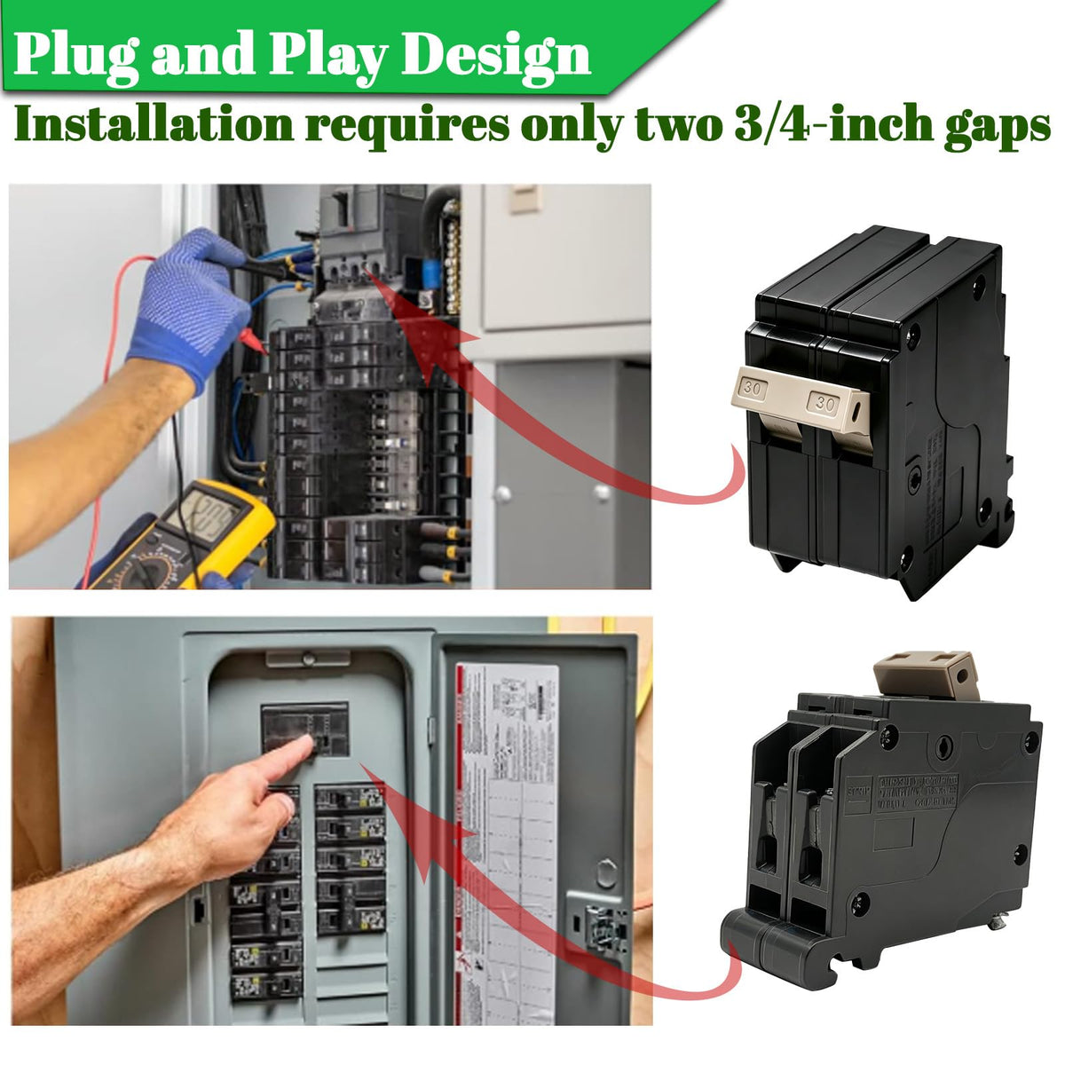 2100 100 A 2 Pole Plug-On Circuit Breaker, Type 3/4-In Molded Case Breaker