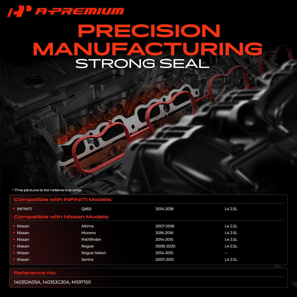 A-Premium Upper Fuel Injection Plenum Gasket Set Compatible with Nissan