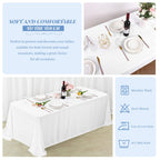 4 Pack White Polyester 90x156 Inch Tablecloths