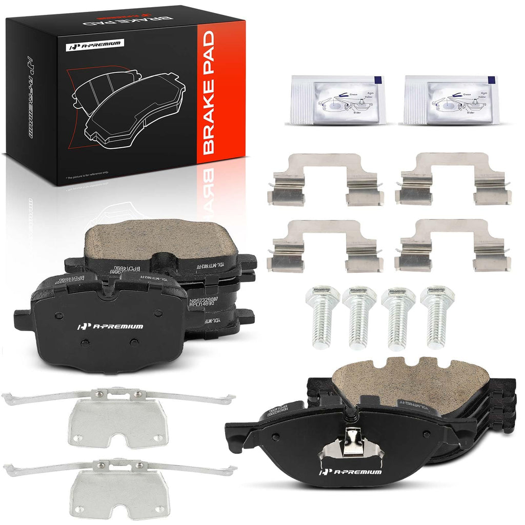 A-Premium Front and Rear Ceramic Brake Pads Compatible with BMW