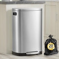 13 Gallon Trash Can with Lid, 50L Fingerprint Proof Stainless Steel Kitchen Trash Can with Removable Inner Bucket and