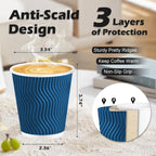 10 oz Coffee Cups 120 Pack Disposable Insulated Corrugated Paper Cup