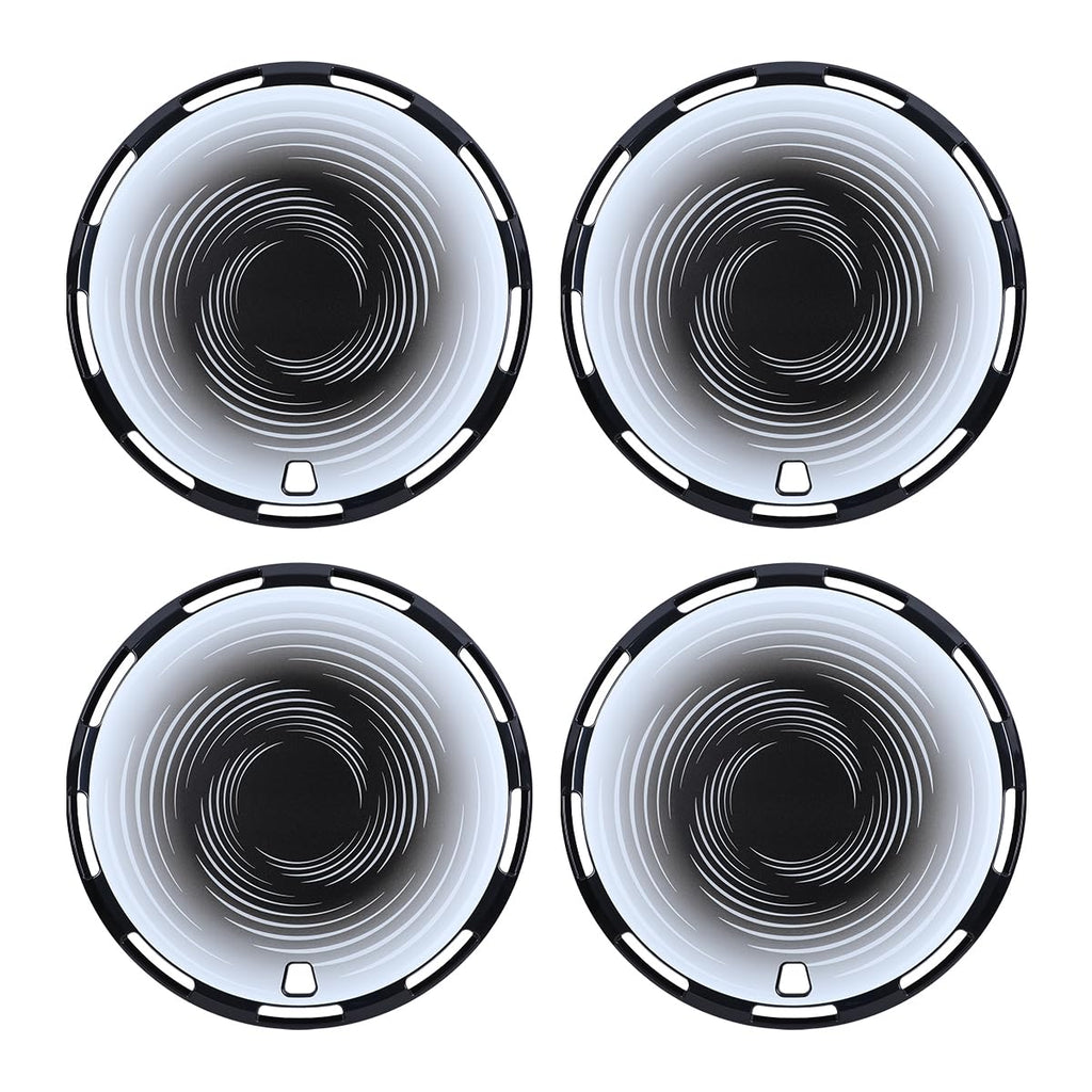 15 Inch Aero Disc Universal Full Coverage Hubcaps, Black Cloud Flow