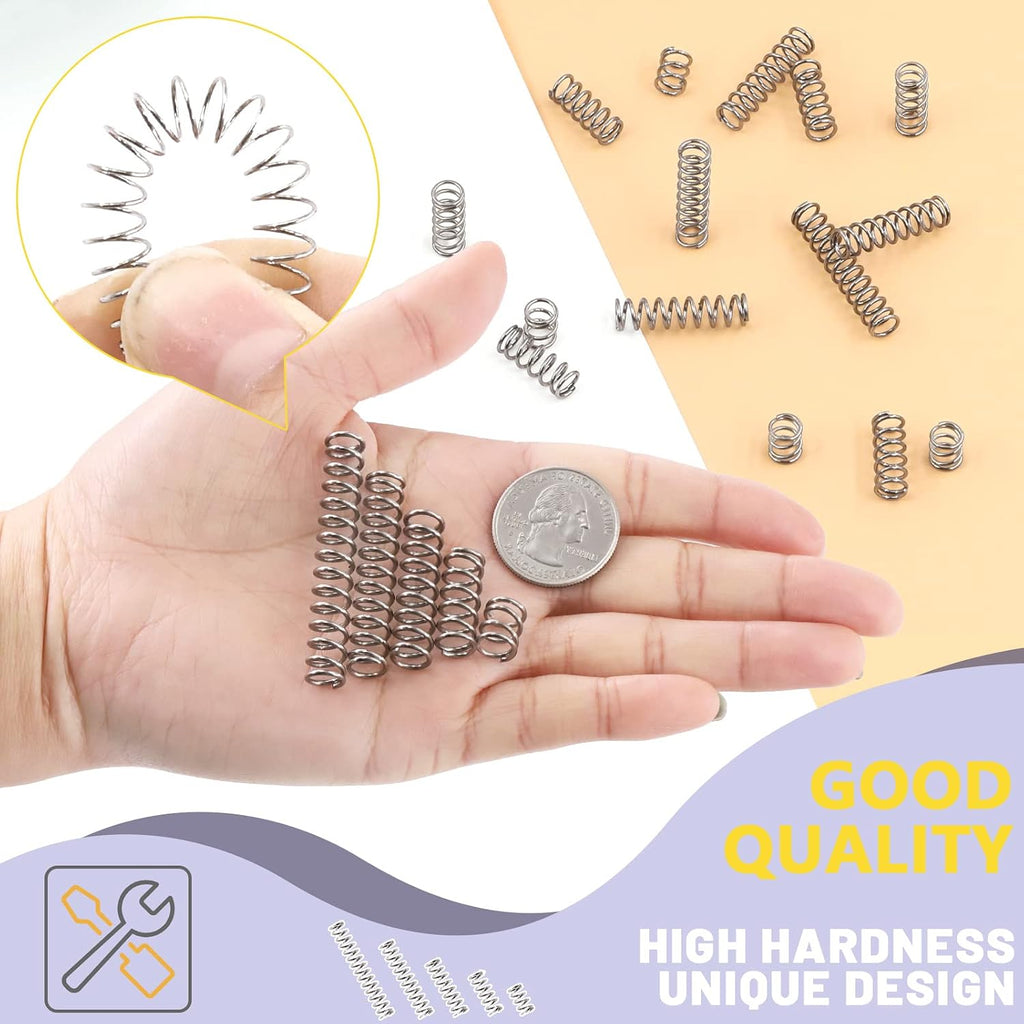 150Pcs 5 Sizes Compression Springs Assortment Kit, Mini Stainless Steel Extension Springs for Shop and Home Repairs