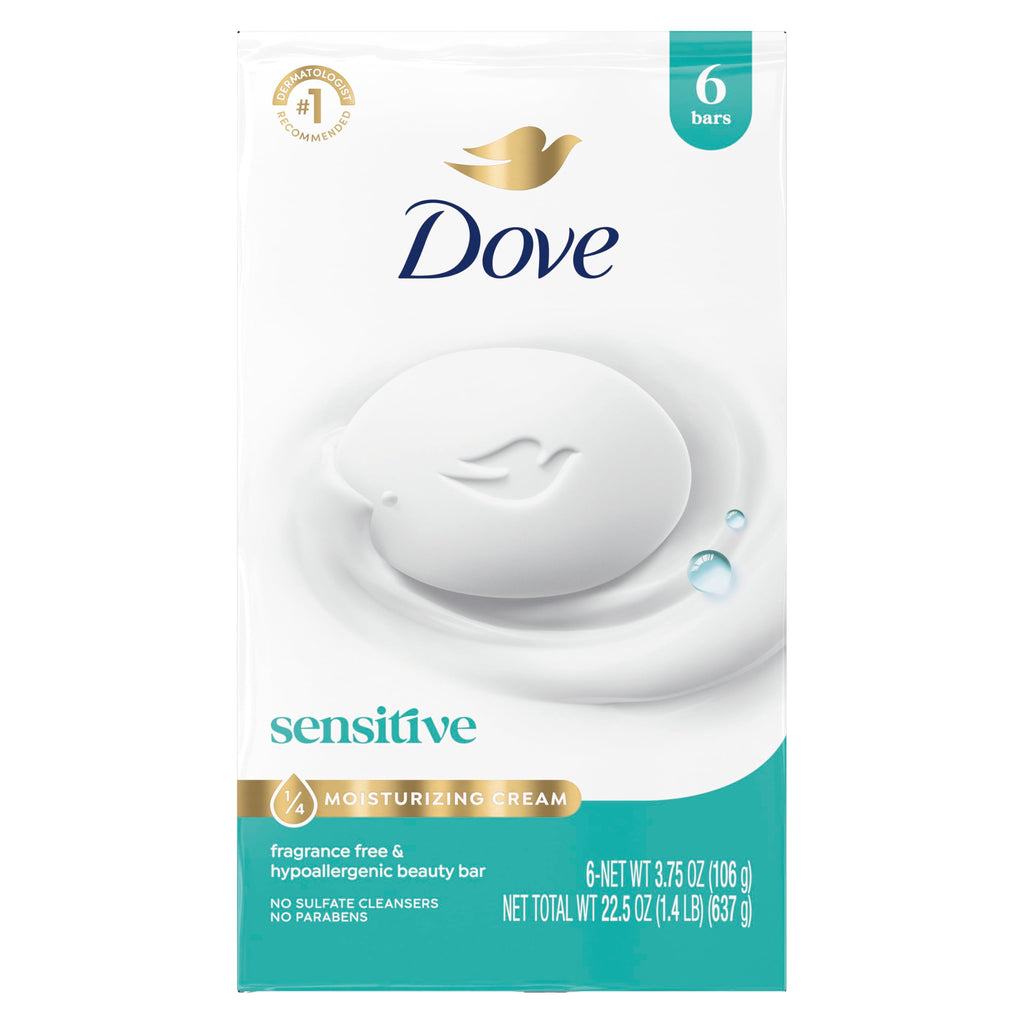 Beauty Bar Soap Sensitive, 3.75 oz 6 Bars