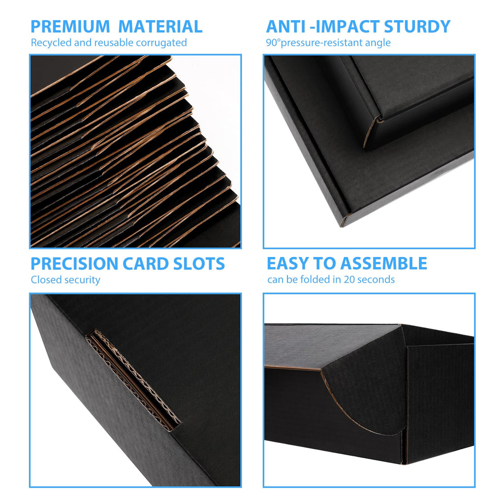 Black Shipping Boxes 12x9x3 Inches, 20 Pack