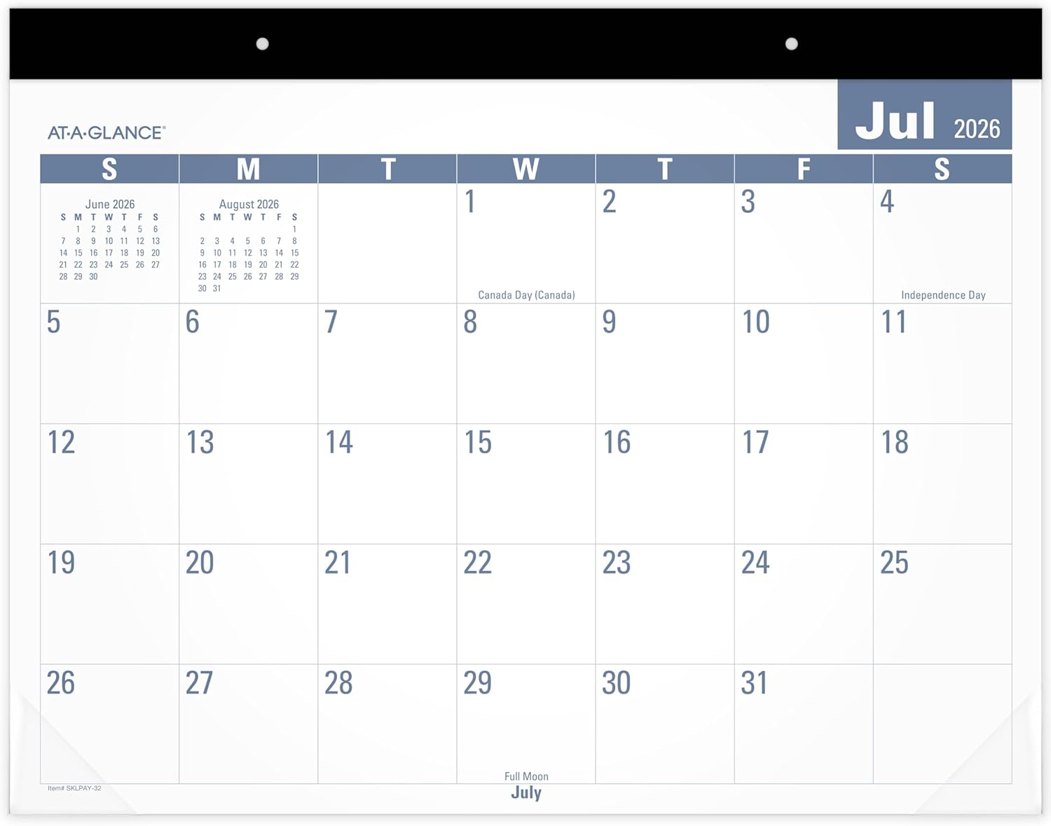 Desk Calendar 2026-2027 Planning Pad, Academic 12-Month July-June, Monthly, 21-3/4" x 17" Standard, Easy-to-Read