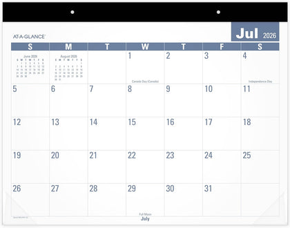 Desk Calendar 2026-2027 Planning Pad, Academic 12-Month July-June, Monthly, 21-3/4" x 17" Standard, Easy-to-Read