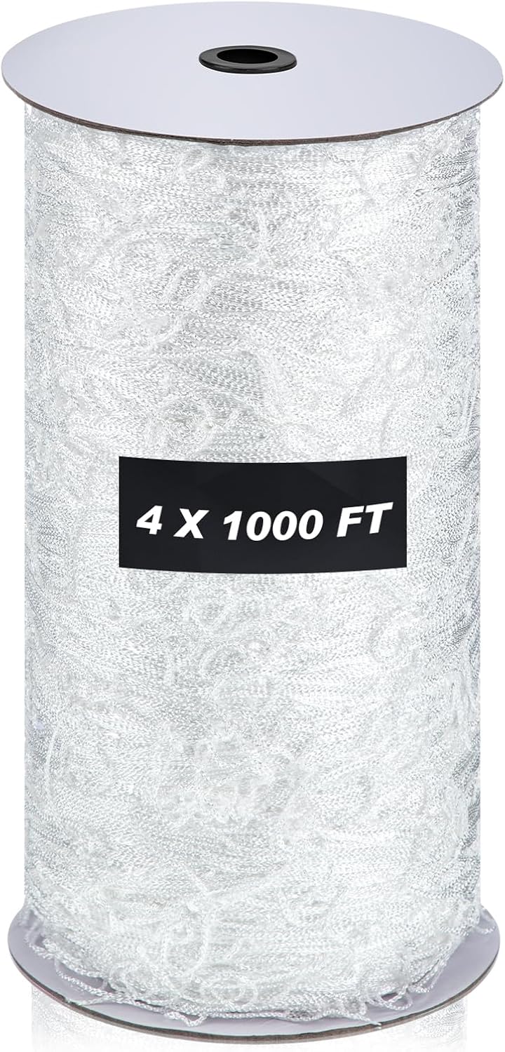 4 x 1000 ft Trellis Netting Roll Heavy Duty Nylon Garden Trellis Netting with 6 Inch Mesh Soft Plant Support Net for