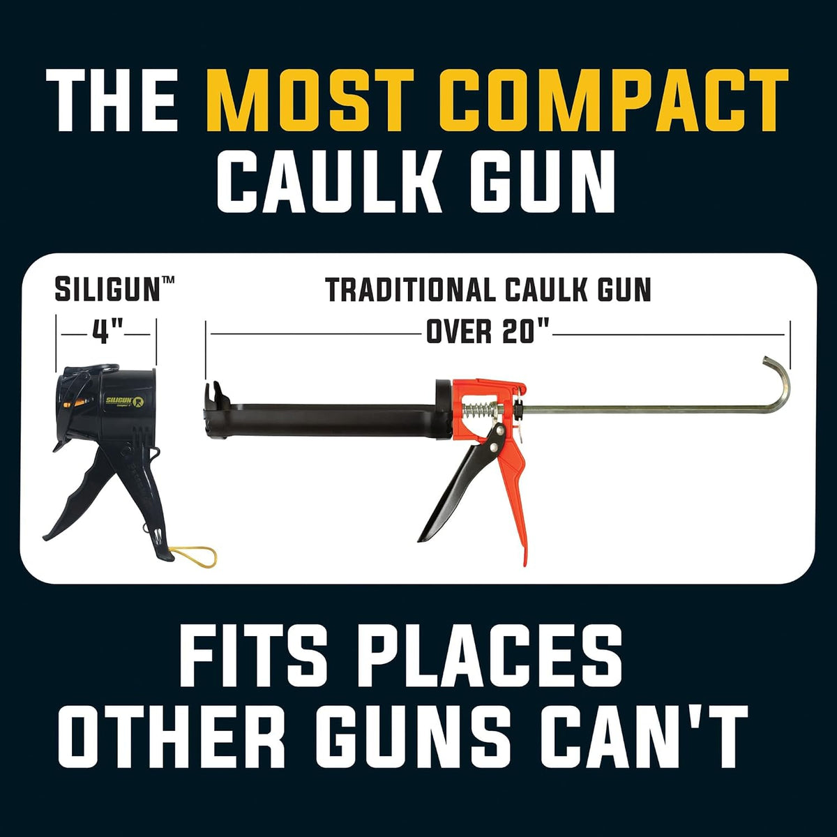 Gen-3 Compact Caulking Gun - No Drip Caulk Gun - Patented Design - Lightweight ABS Frame