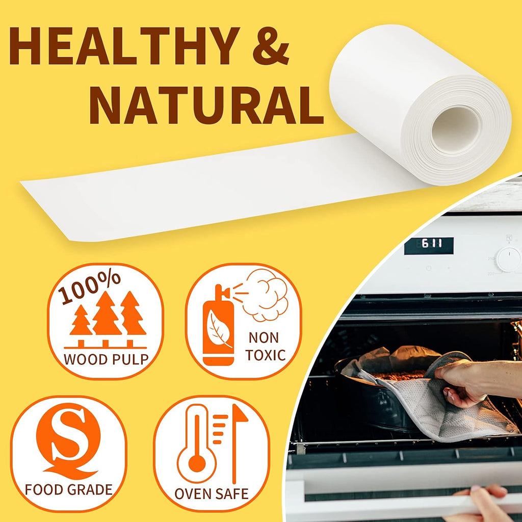 Baking Parchment Paper Side Liners - Baking Strips Roll for Round Cake Pans, Cheesecake Springform Pan, Non Stick Pan