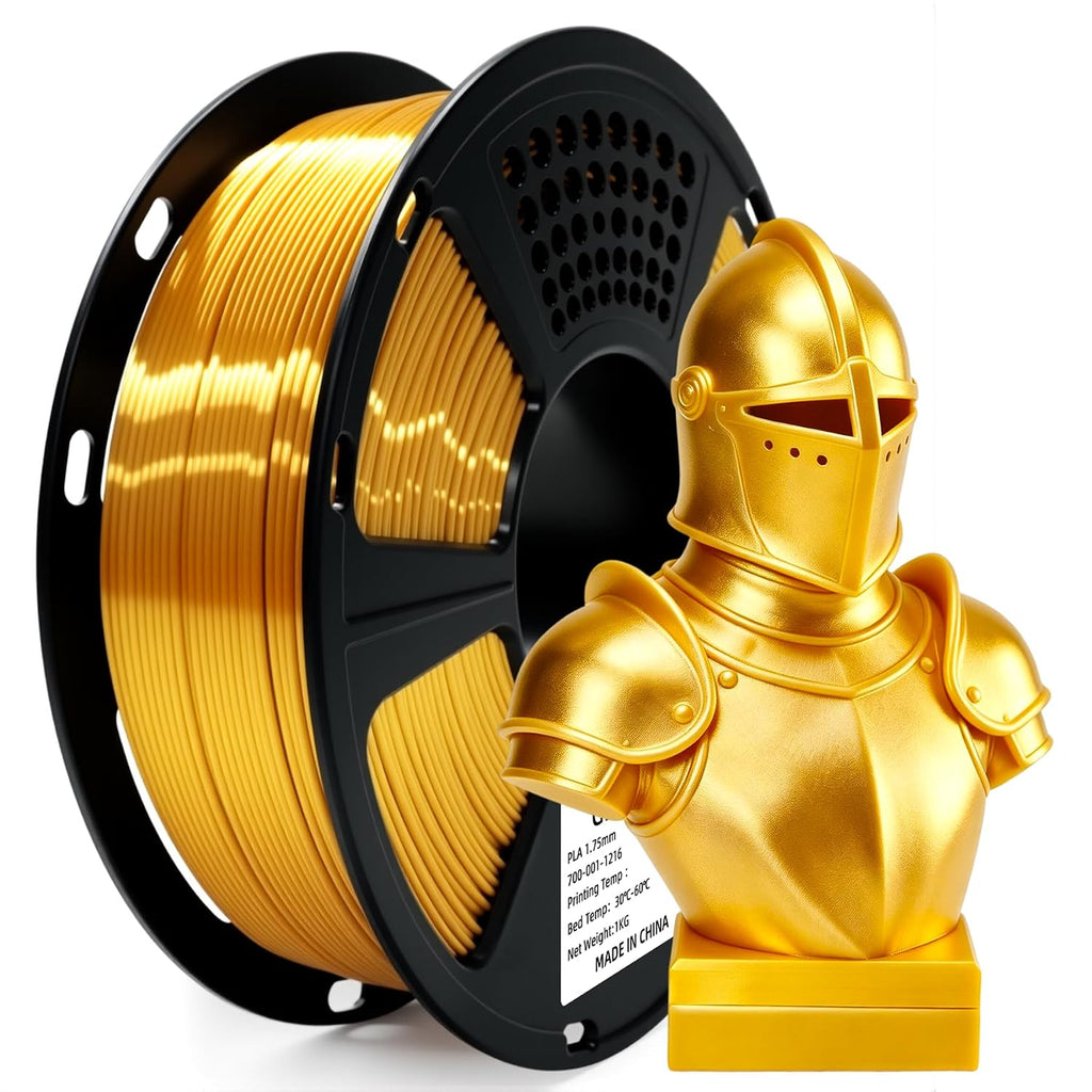 Silk PLA Filament 1.75mm for 3D Printer, Metal-Like Shiny Consumables 1kg (2.2lbs) 1 Spool, Dimensional Accuracy +/