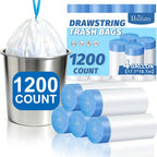 4 Gallon Small Trash Bags,1200 Count Drawstring Garbage Can Liners