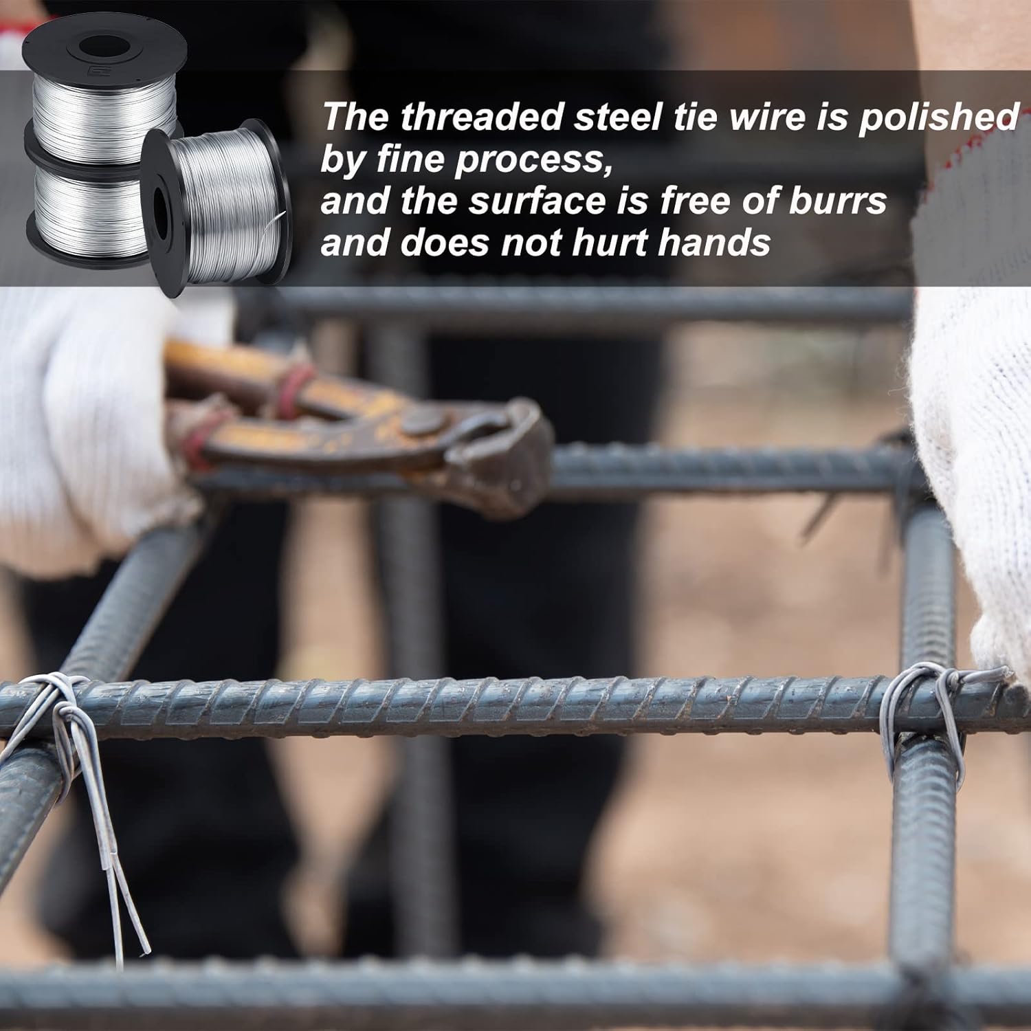 10 Rolls Rebar Tie Wire Tool 1/32" 0.8 mm 360 ft Rebar Gun Tie Wire Coil for Automatic Twister Machine, 3600 ft Totally