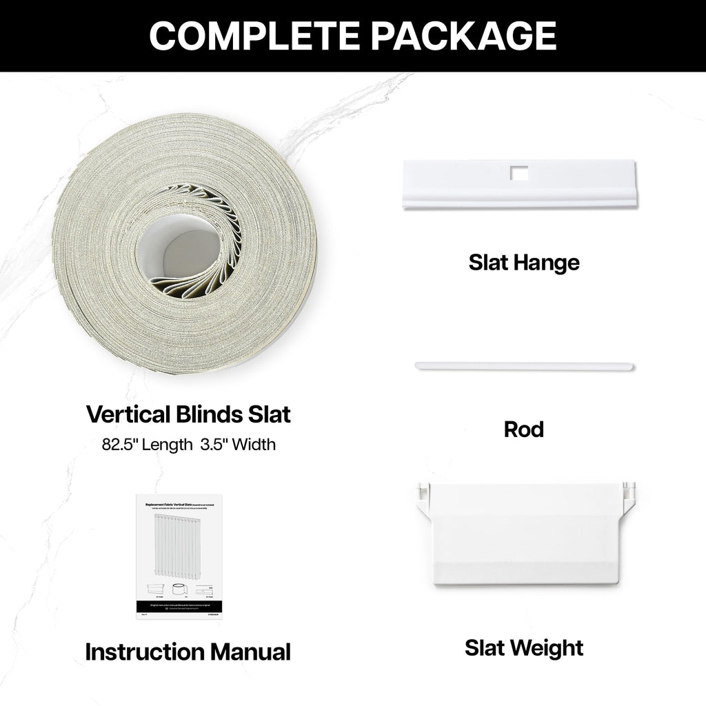 Vertical Blinds Replacement Slats, 34 Pack, Beige