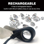 10X Rechargeable Jewelers Loupe with UV & LED Lights, Four Light Modes, Illuminated 22mm Eye Loop Magnifier Pocket