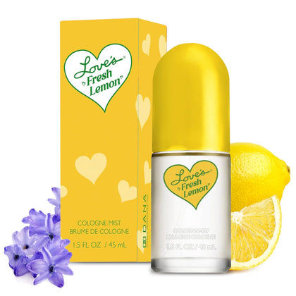 Love's Fresh Lemon Cologne Mist 1.5 Fl. Oz. Invigorating and Uplifting Lemon Scented Body Mist for Women, Classic