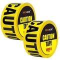 High-Visibility Yellow Barricade Caution Tape 2-Pack Safety Roll Set 3" x 1000Ft Tear-Resistant Non-Adhesive Strip