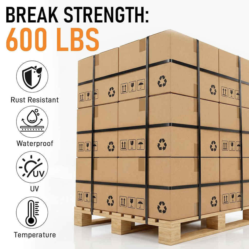 1/2"x7200' Polypropylene Strapping Coil, 0.031"Thick, 600lbs Break Strength