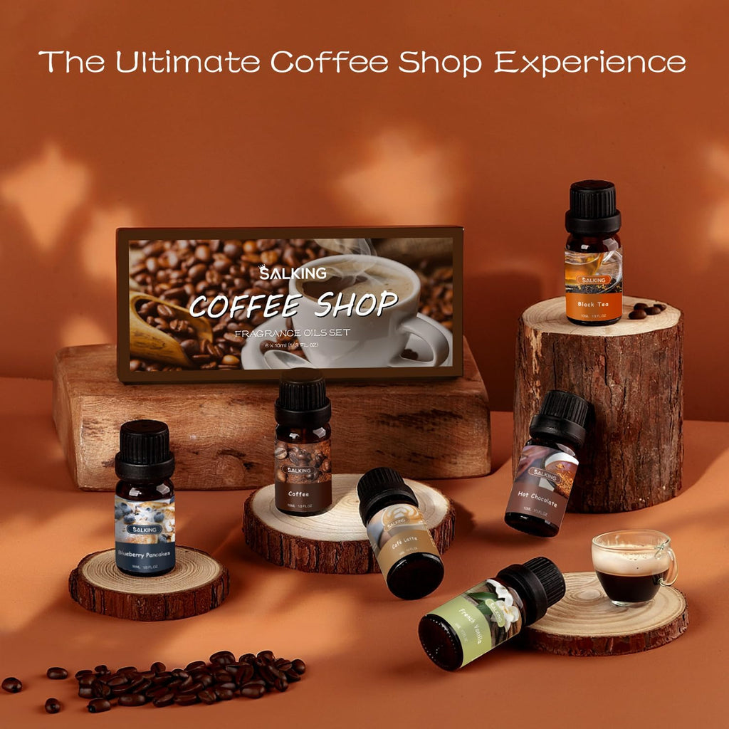 Coffee Shop Fragrance Oils Set, Premium Essential Oils Set for Diffuser, Scented Oil for Soap & Candle Making