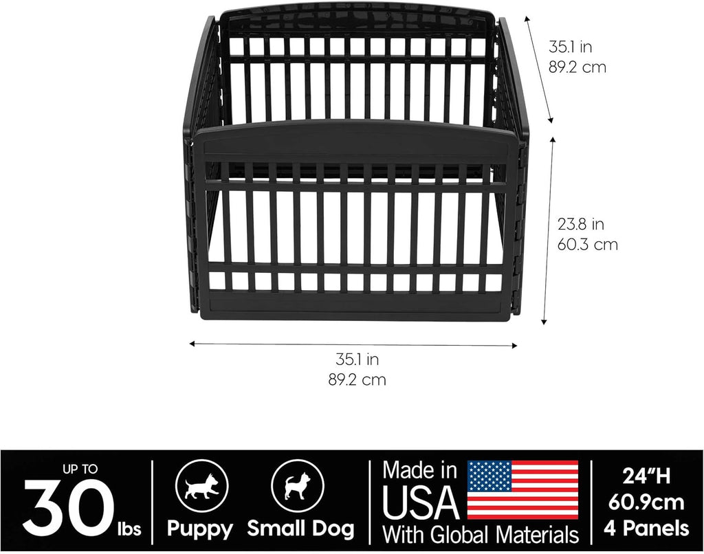 Dog Playpen 24" 4-Panel Puppy Playpen, 35 x 35 x 24, Dog Playpen, Dog Play Pen Indoors, Pet Fence, Puppies/Small
