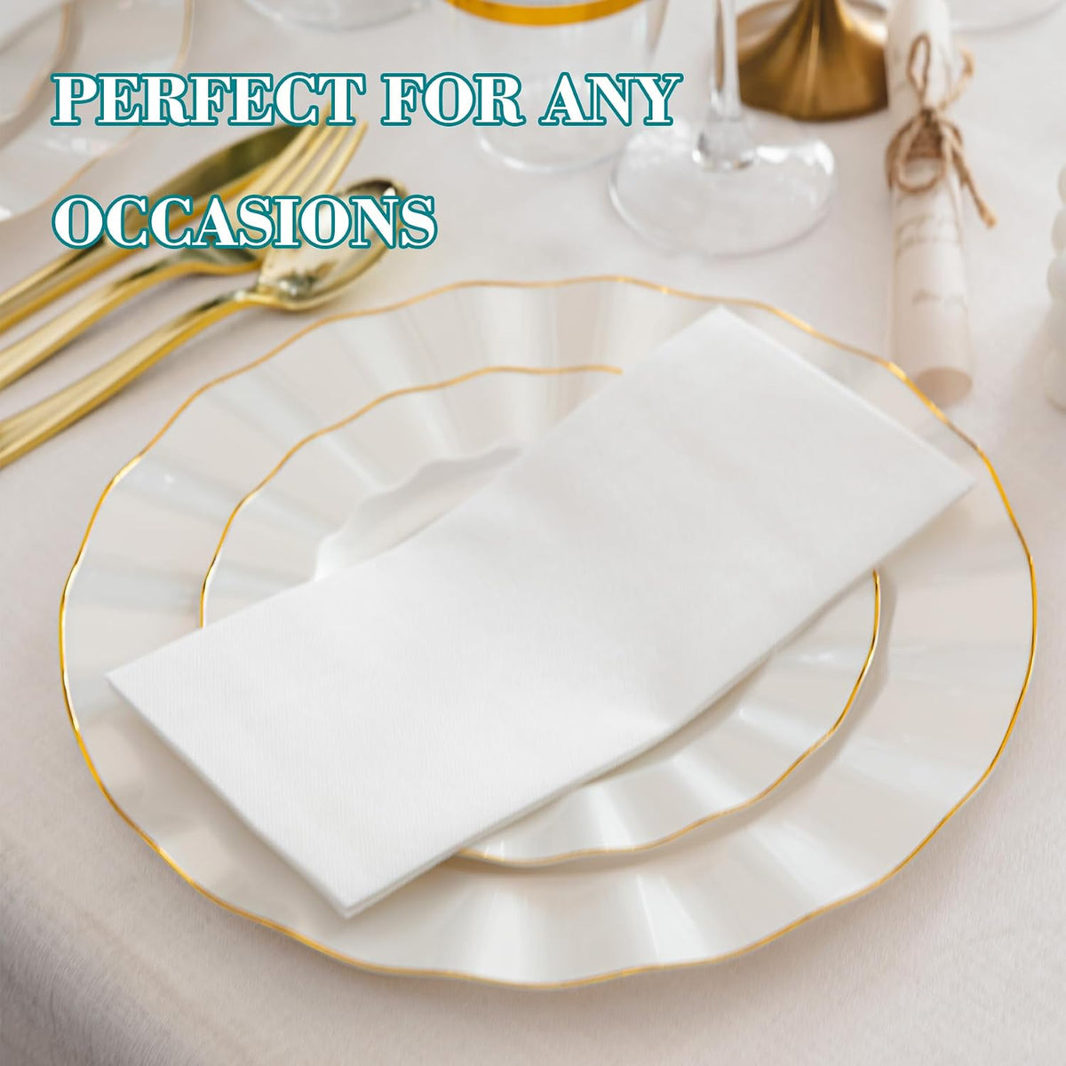 200 Pack Premium Guest Towels, Linen Feel Hand Napkins
