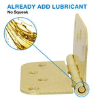 3 Pack Interior Door Hinges 4 Inch Brushed Brass 5/8" Radius Gold