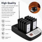 Restaurant Pager System, Wireless Guest Customer Service Calling System, 10 Pagers and 16 Charging Slots, Buzzer