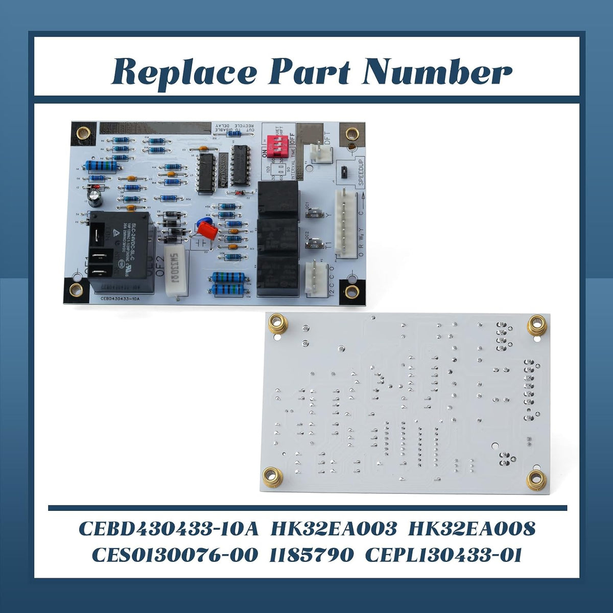 CEBD430433-10A Defrost Control Board Replacement for Carrier for Bryant for Payne Refrigerators Freezers, Replace HK32EA003 HK32EA008 CES0130076-00 1185790 CEPL130433-01 Control Board