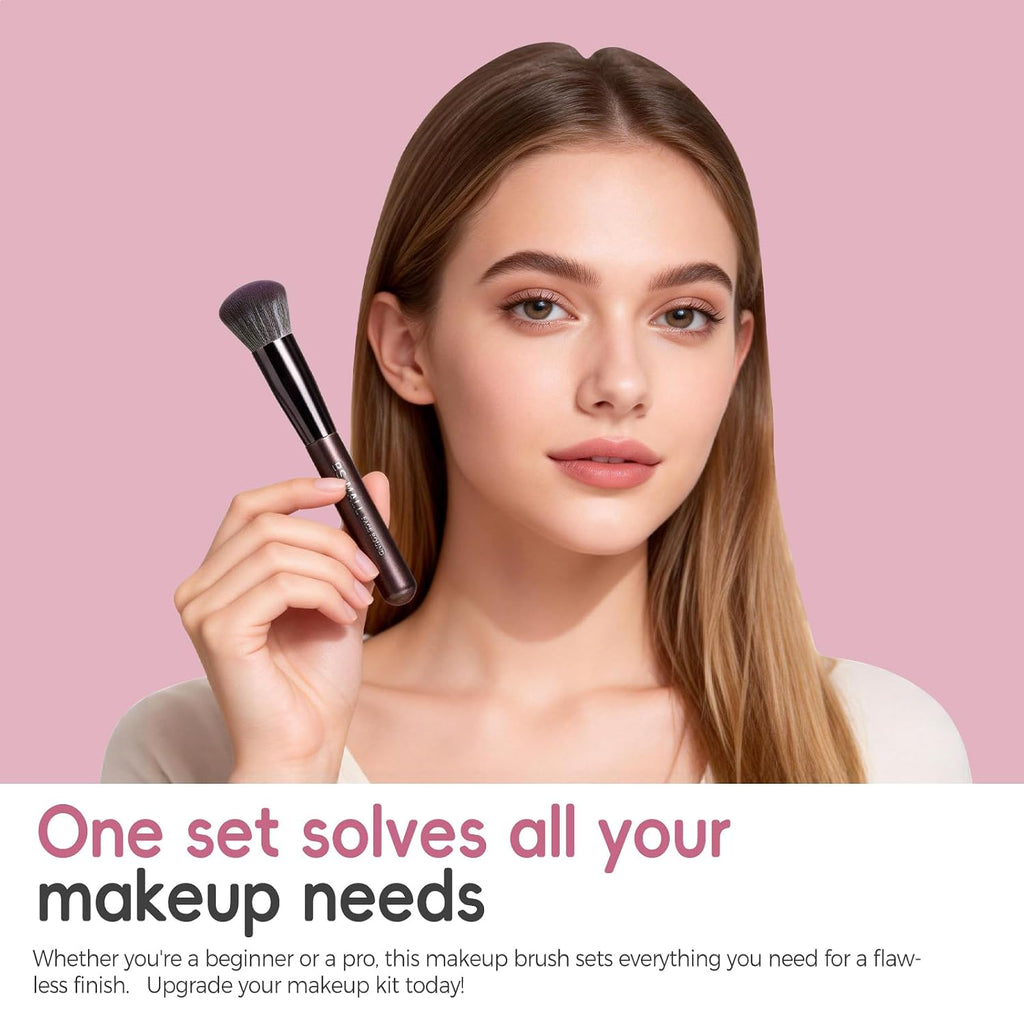 14 Pcs Professional Makeup Brushes Set with Travel-friendly Case - Perfect for Eyeshadow Brush & Foundation Brush for